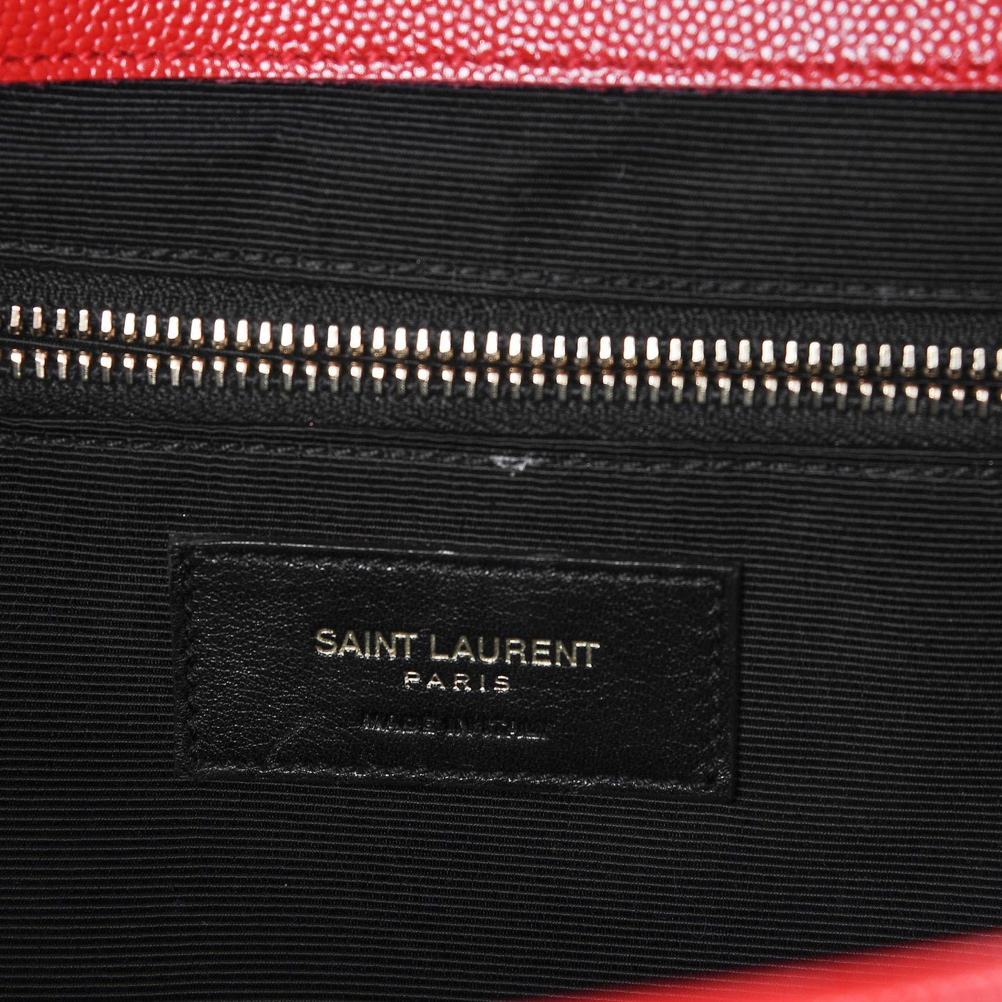 Grain De Poudre Matelasse Chevron Large Monogram Satchel Lipstick Red