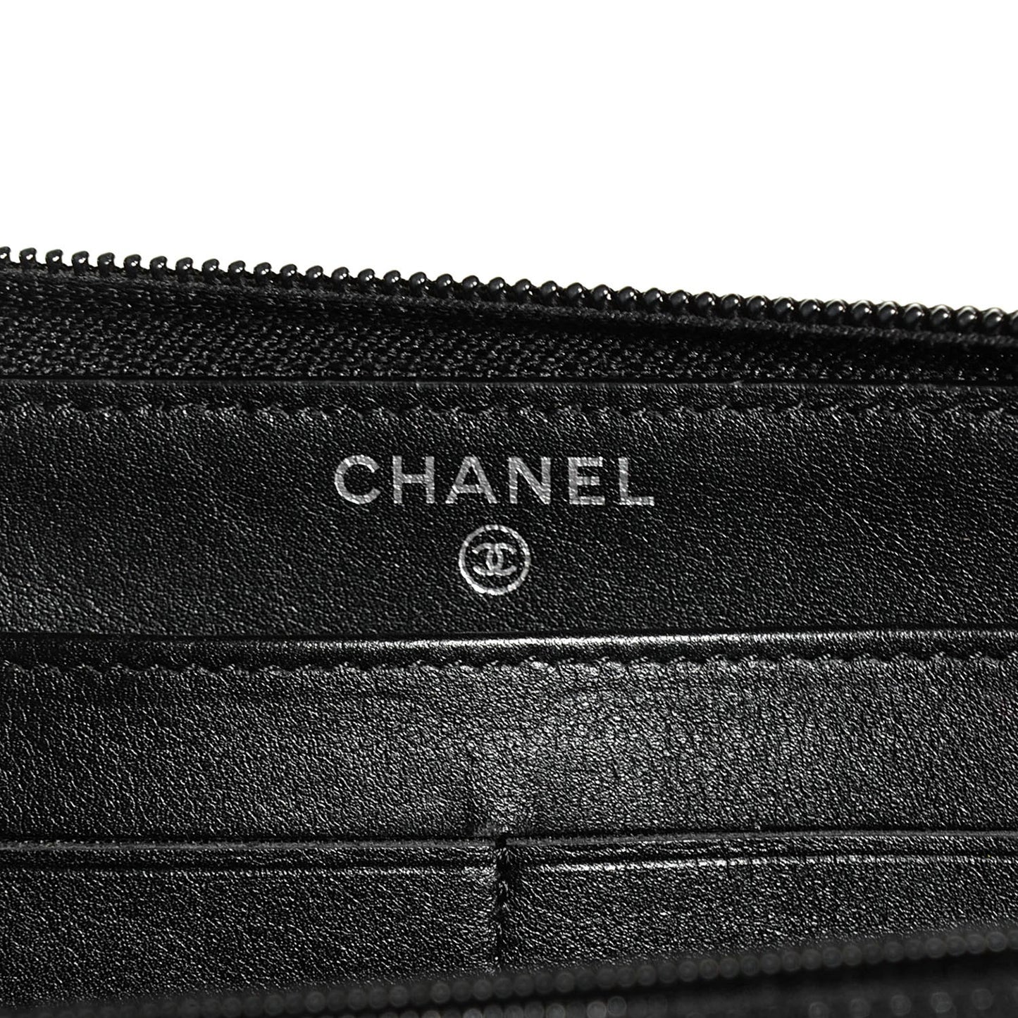 Caviar Large Timeless CC Zip Around Wallet Black