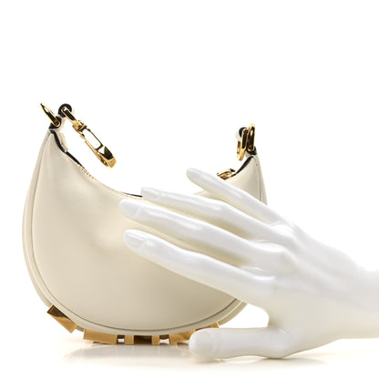 Fendi Vitello Grace Matte Nano Fendigraphy Hobo Charm White Ice 2 of 10