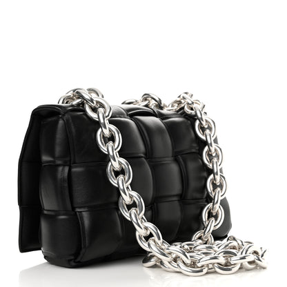 Bottega Veneta Lambskin Maxi Intreccio Padded Chain Cassette Crossbody Bag Black 3 of 12