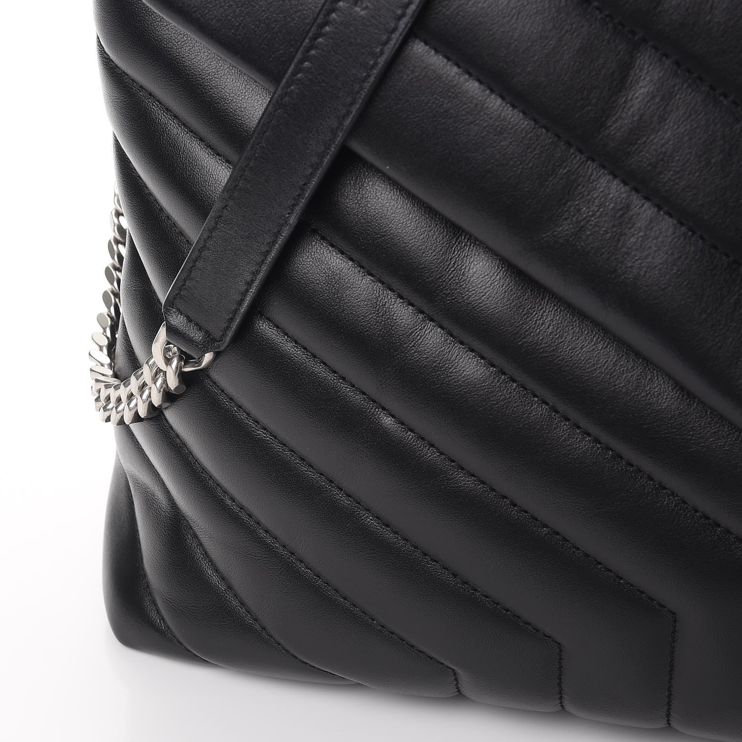 Saint Laurent Calfskin Y Quilted Monogram Large Loulou Chain Satchel Black 10 of 10