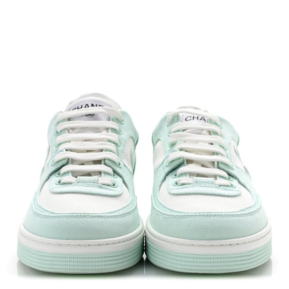 Chanel Cotton Sneakers 41 Light Turquoise White 3 of 10