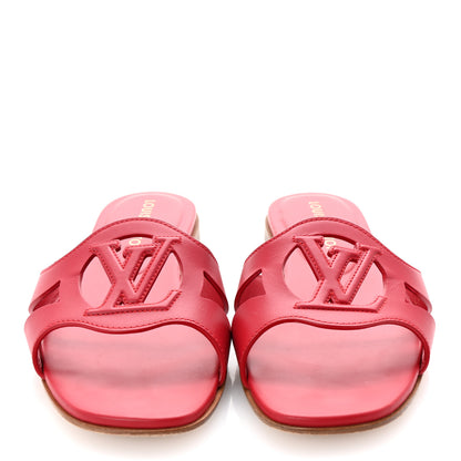 Louis Vuitton Calfskin LV Isola Flat Sandals 39 Red 5 of 9