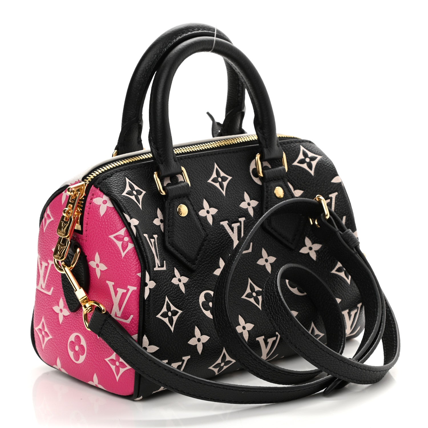 Louis Vuitton Empreinte Monogram Spring in the City Speedy Bandouliere 20 Black White Pink 2 of 8