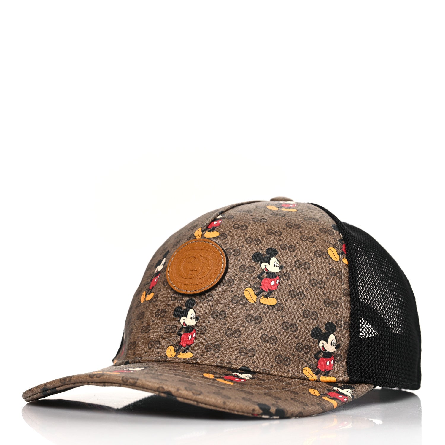 Gucci X DISNEY Mini Vintage GG Supreme Monogram Mickey Mouse Baseball Hat M Beige Vintage Sun Oil 1 of 9