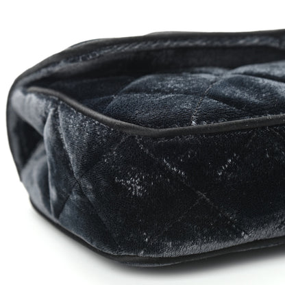 Chanel Velvet Quilted East West Flap Black 11 of 12