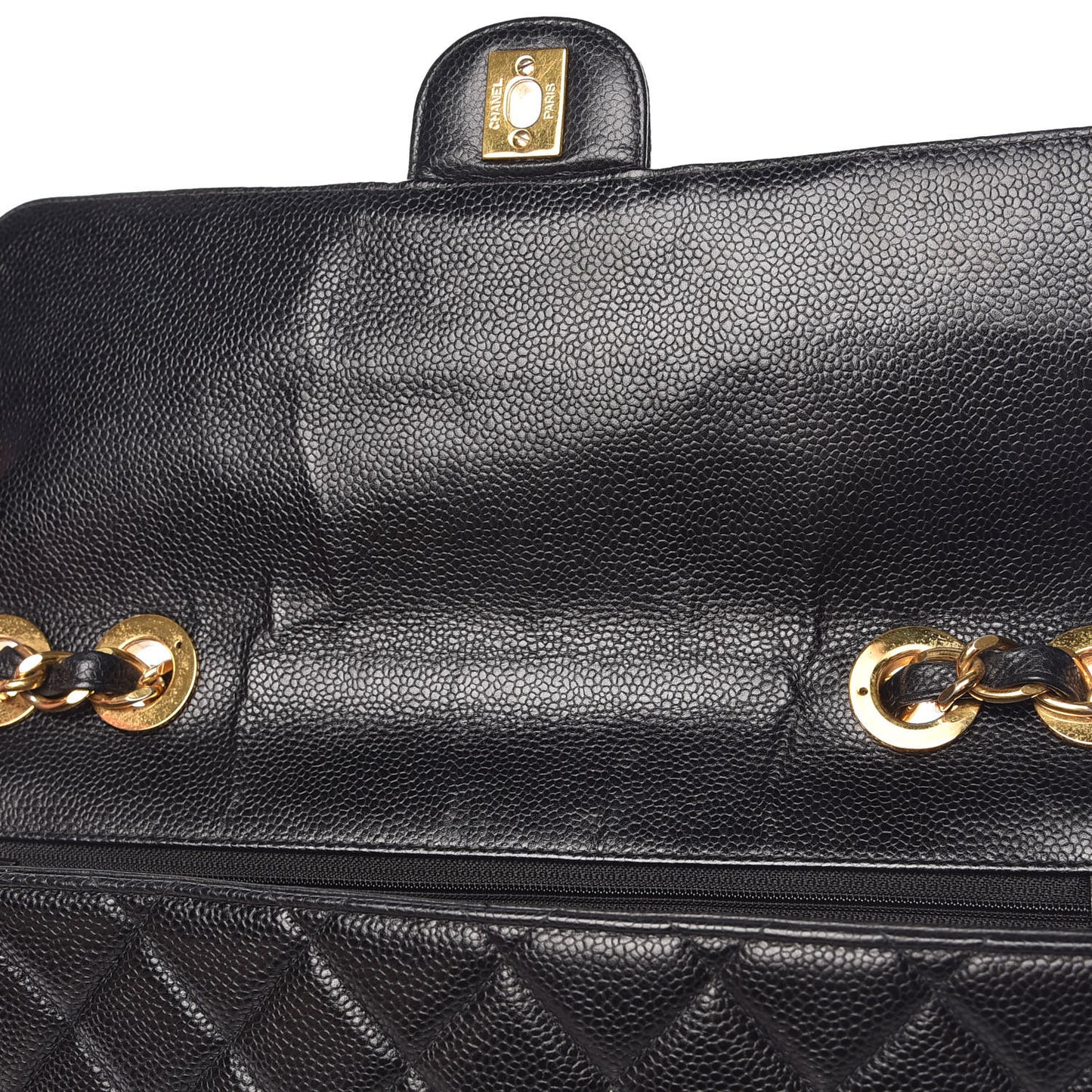 Caviar Jumbo Single Flap Black