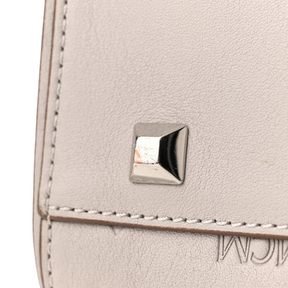 MCM Calfskin Ottomar Monogram Essential Boston Bag Dove 9 of 10