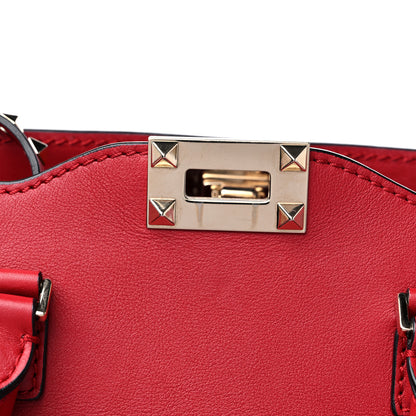 Valentino Garavani Vitello Rockstud Double Handle Tote Red 13 of 13