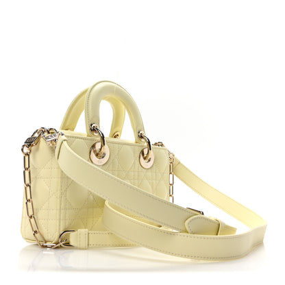 Christian Dior Calfskin Cannage Lady D-Joy Light Yellow 3 of 10