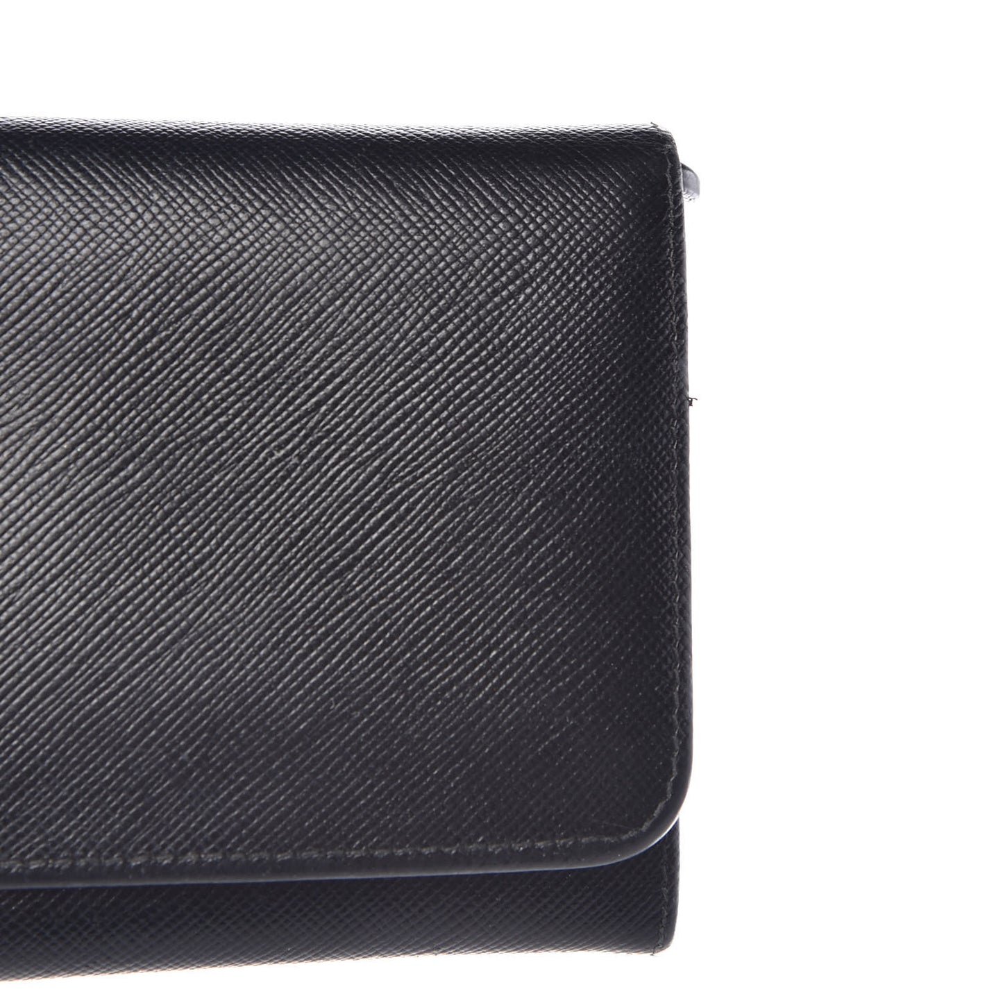 Saffiano Metal Continental Flap Wallet Black