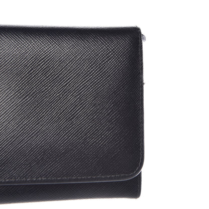 Prada Saffiano Metal Continental Flap Wallet Black 8 of 8