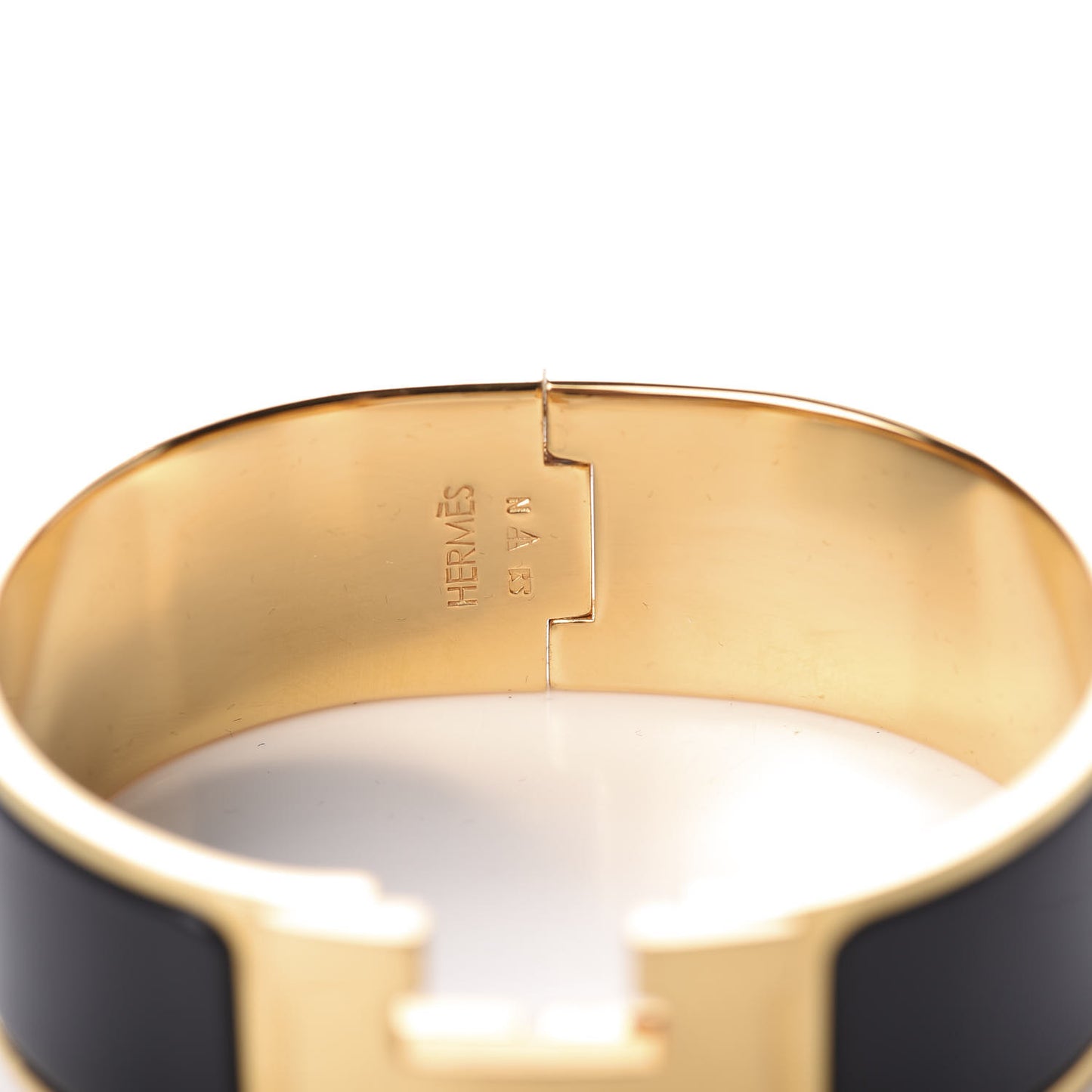 Enamel Wide Clic Clac H Bracelet GM Black