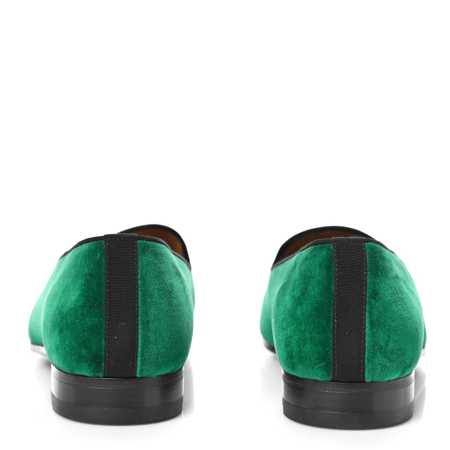 Gucci Softy Velvet Horsebit Mens Jordaan Loafers 9 Green Gemstone Black 5 of 11