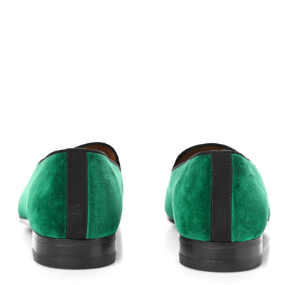 Gucci Softy Velvet Horsebit Mens Jordaan Loafers 9 Green Gemstone Black 5 of 11