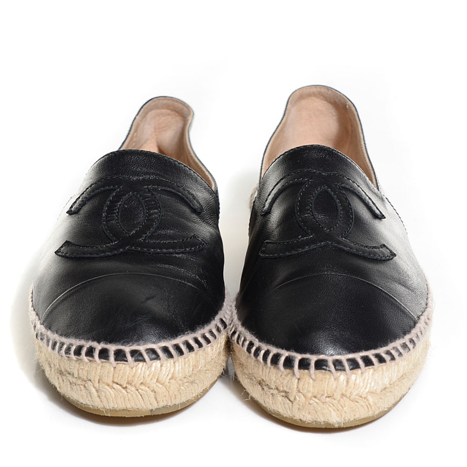 Chanel Lambskin CC Espadrilles 37 Black 2 of 8