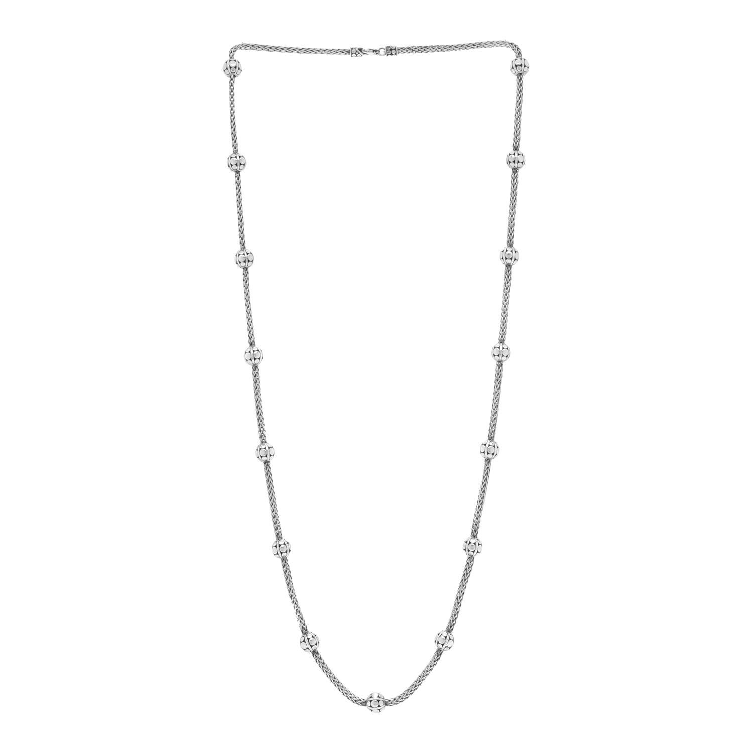 John Hardy Sterling Silver Kali Dot Bead Station Long Necklace 3 of 6