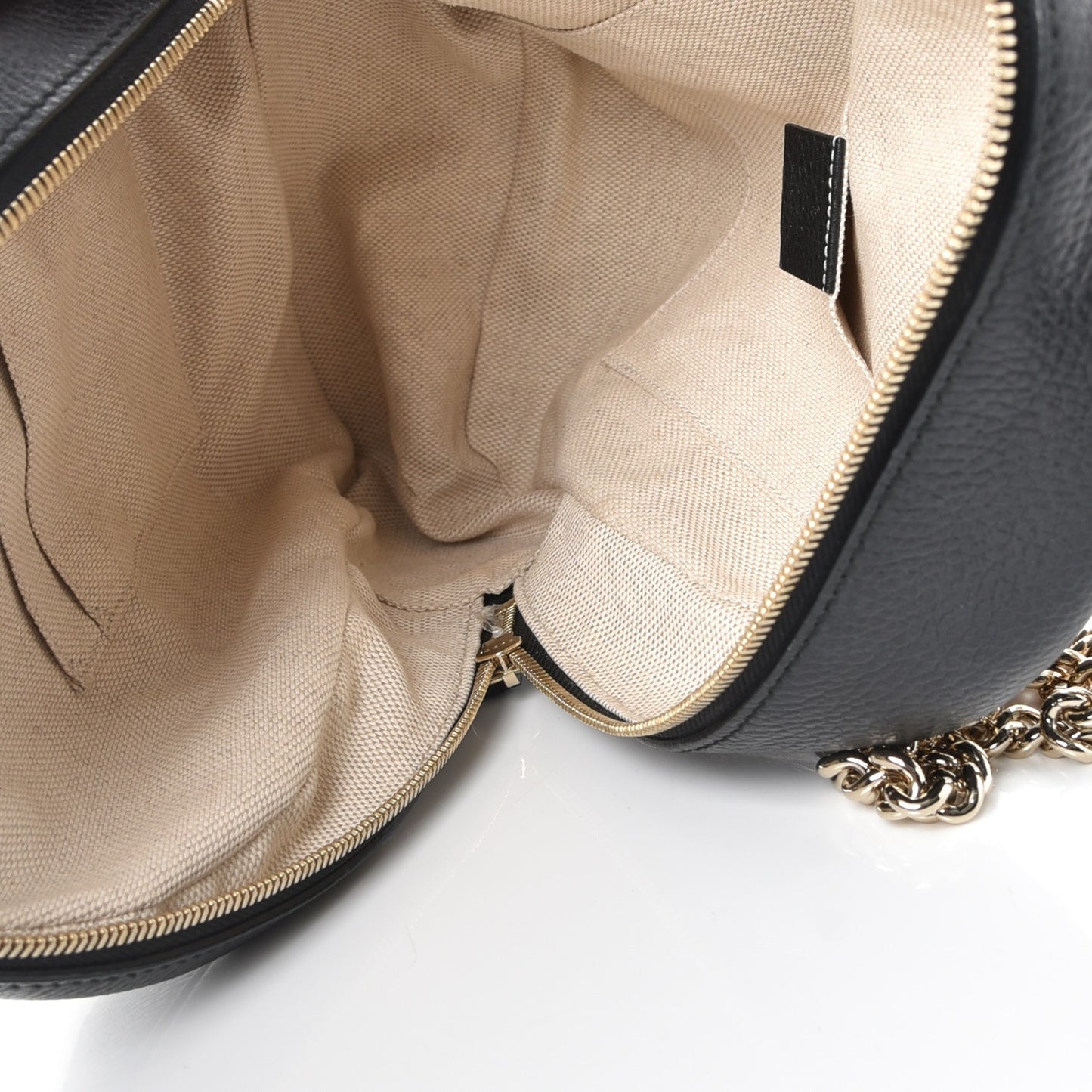Pebbled Calfskin Soho Chain Backpack Black