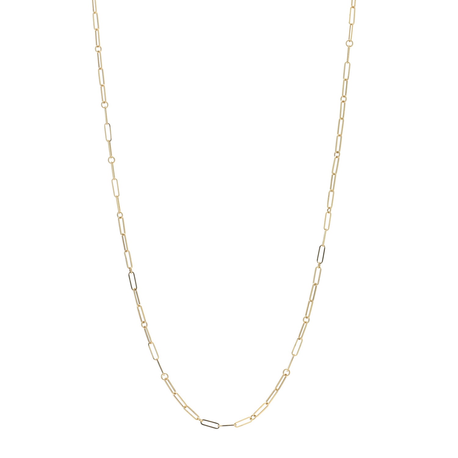 Roberto Coin 18K Yellow Gold Paper Clip Link Necklace 34" 1 of 4
