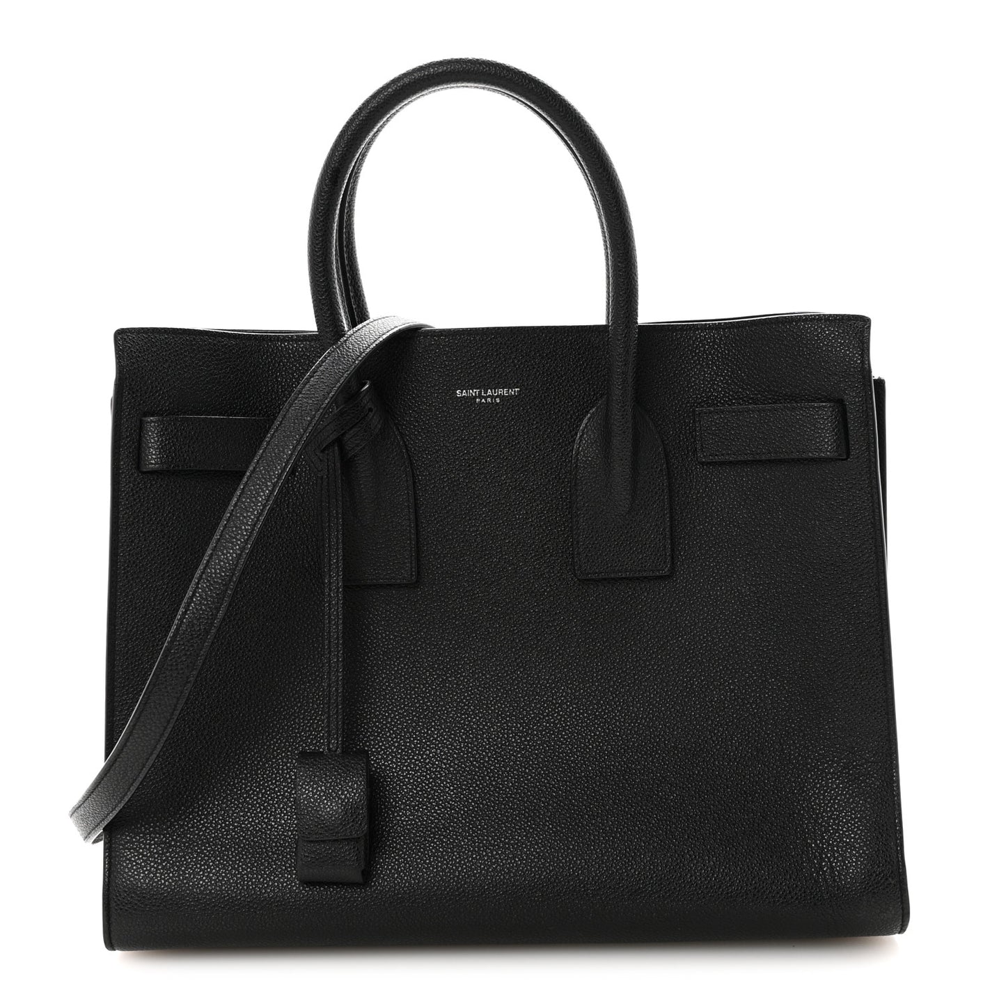 Grained Calfskin Small Sac De Jour Black