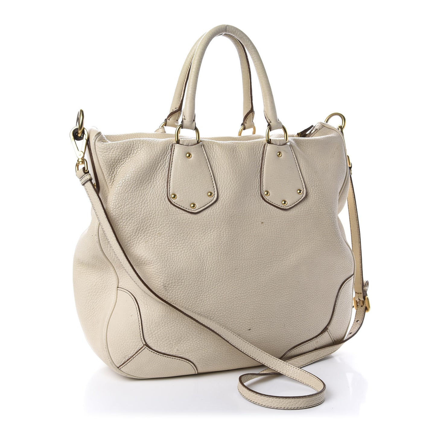 Vitello Daino Shoulder Bag Talco