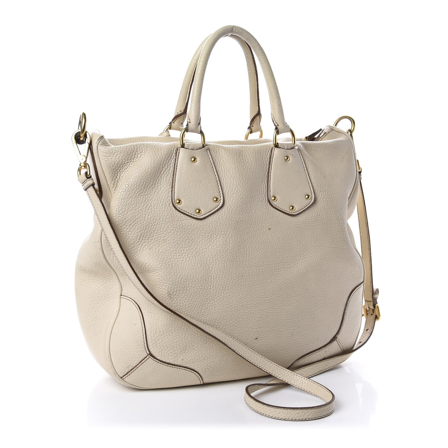 Prada Vitello Daino Shoulder Bag Talco 3 of 16
