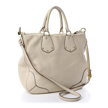 Prada Vitello Daino Shoulder Bag Talco 3 of 16