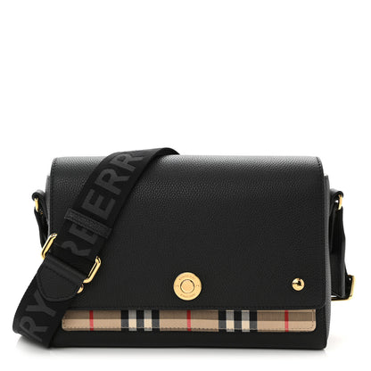 Burberry Grainy Calfskin Vintage Check Note Crossbody Bag Black 1 of 8