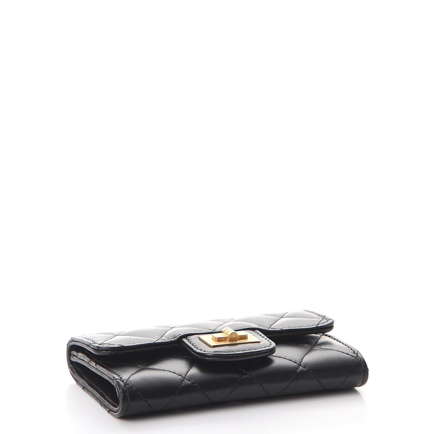 Chanel Aged Calfskin Quilted Reissue Flap Card Holder Black 4 of 9