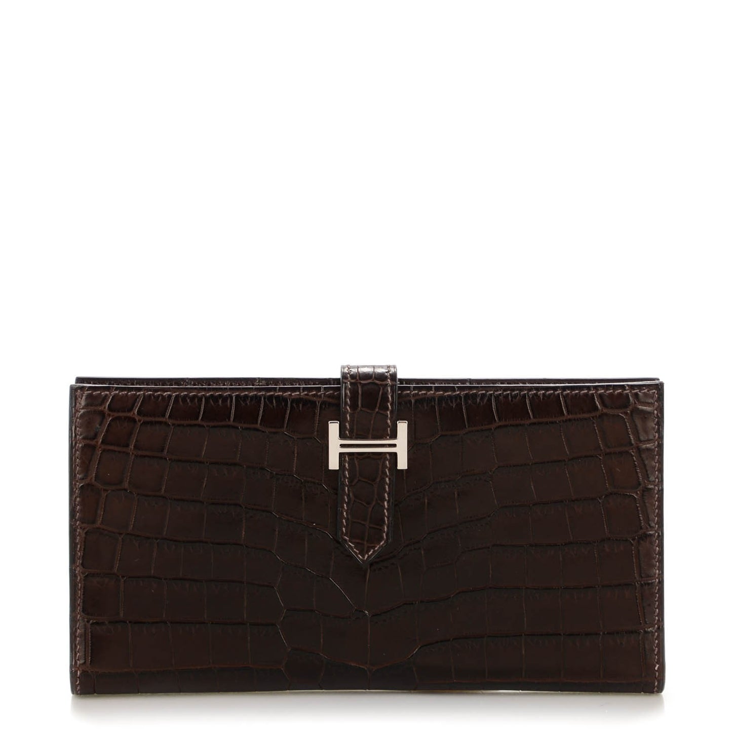 Matte Niloticus Crocodile Bearn Wallet Chocolate