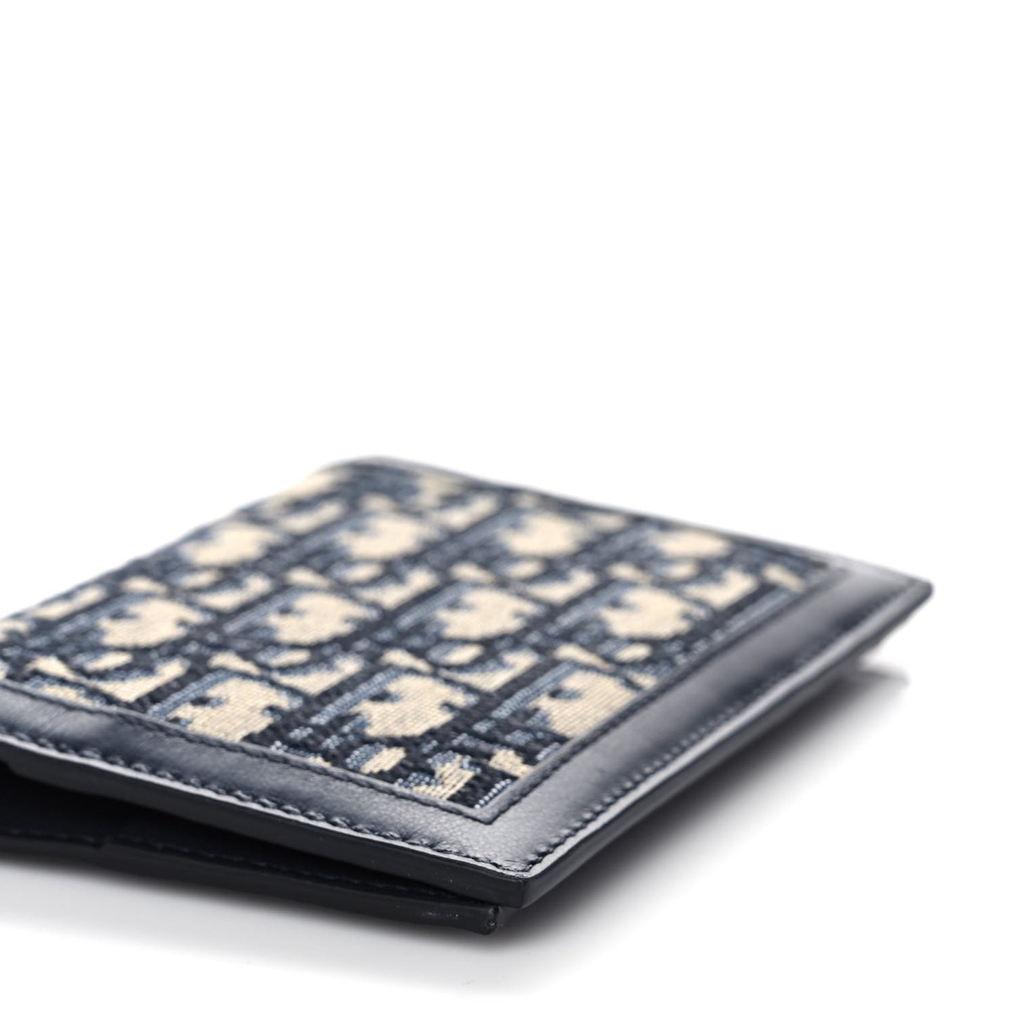 Calfskin Oblique Passport Holder Blue