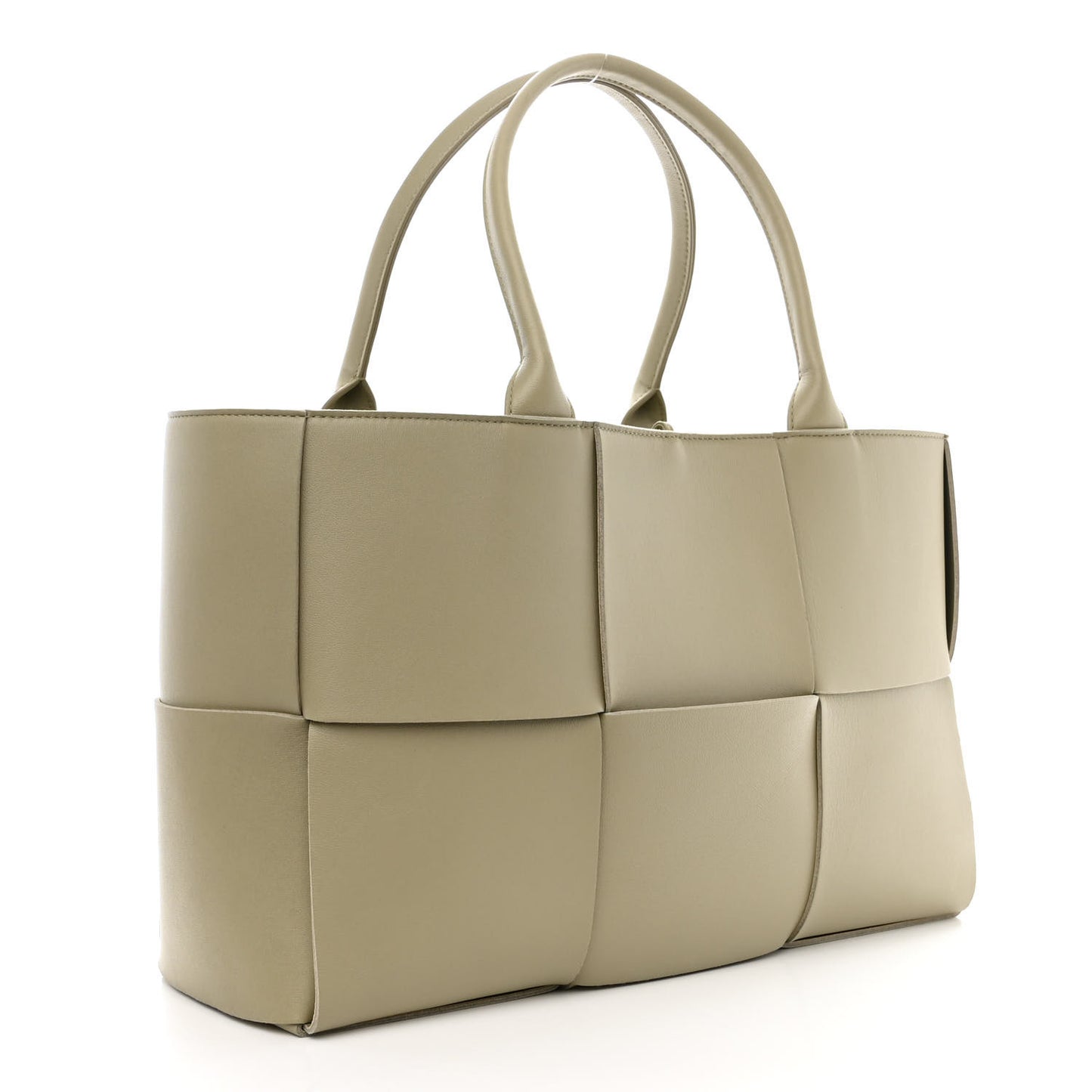 Nappa Maxi Intrecciato Medium Arco Tote Travertine