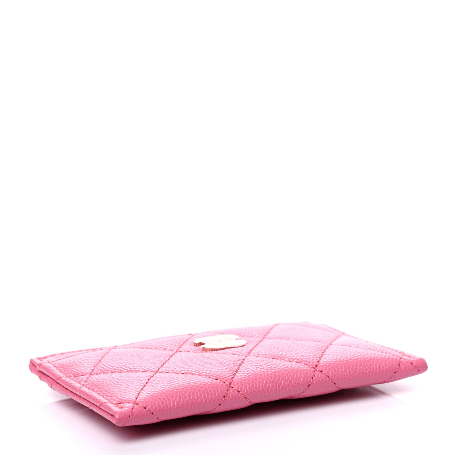 Caviar Quilted Card Holder Pink