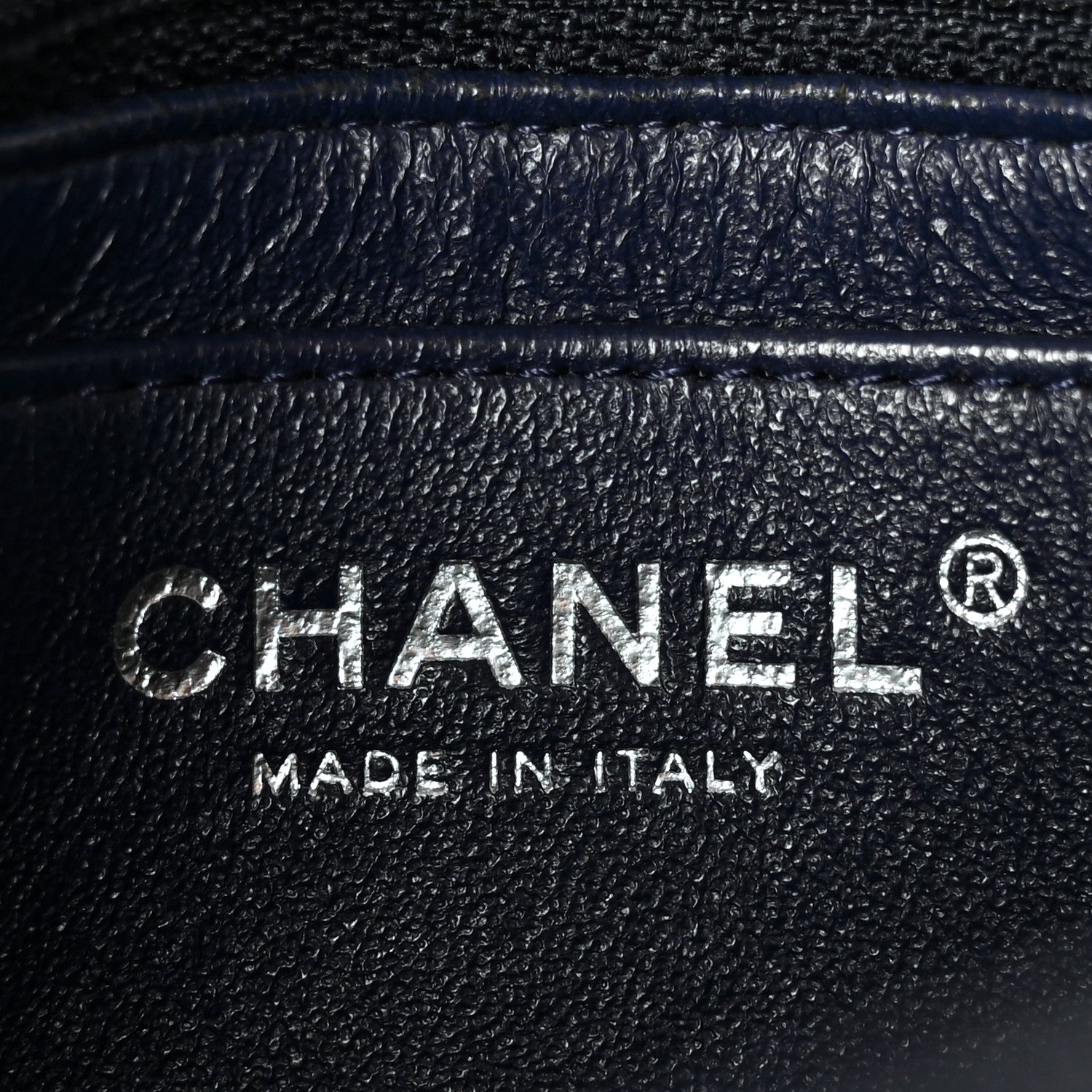 Chanel Caviar Chevron Quilted Mini Square Flap Blue 6 of 12