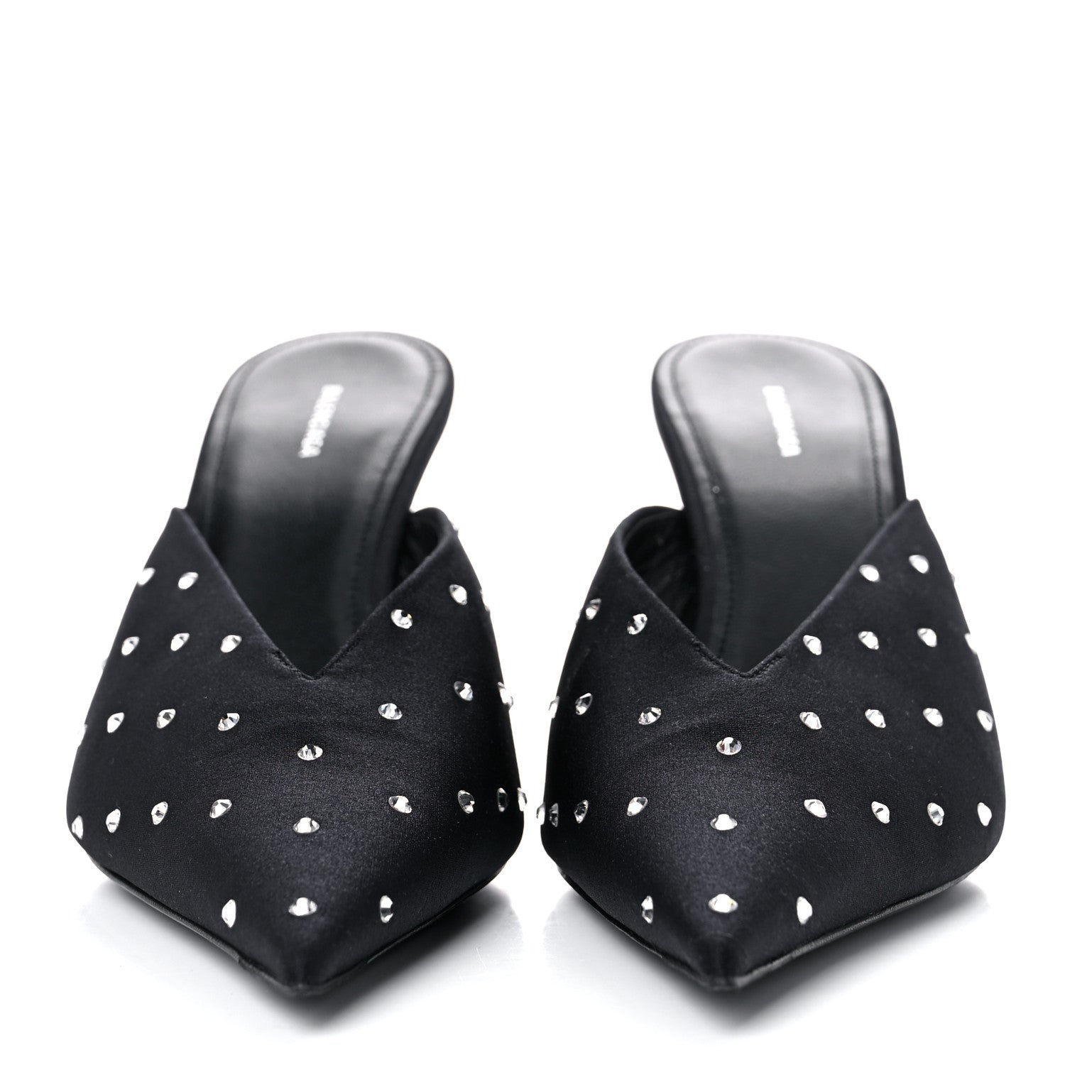 Balenciaga Satin Crystal Embellished Knife Mules 37.5 Black 2 of 10