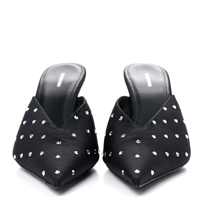 Balenciaga Satin Crystal Embellished Knife Mules 37.5 Black 2 of 10
