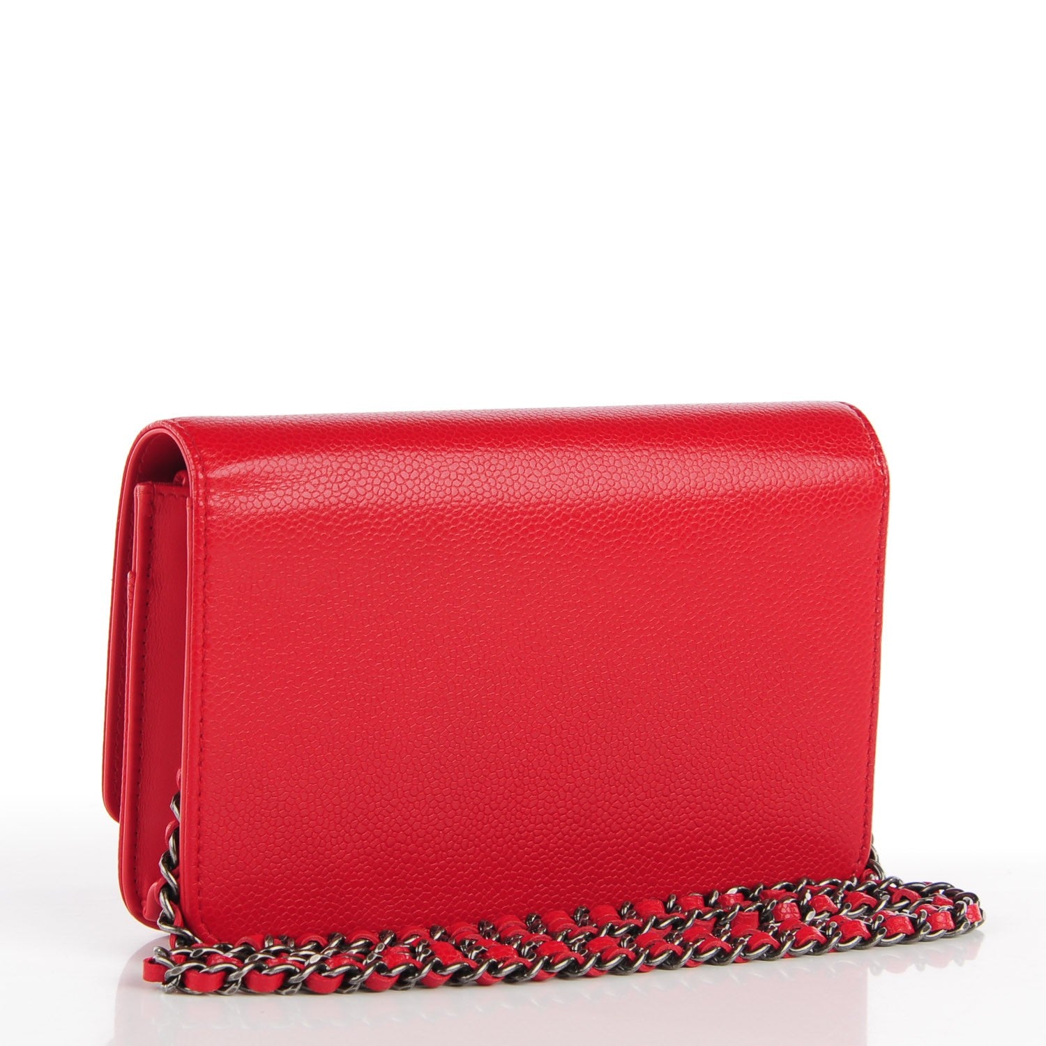 Chanel Caviar Timeless CC Wallet On Chain WOC Red 3 of 9