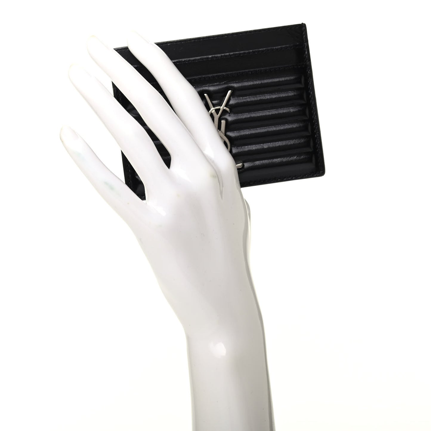 Ribbed Calfskin Opium Monogram Credit Card Case Black