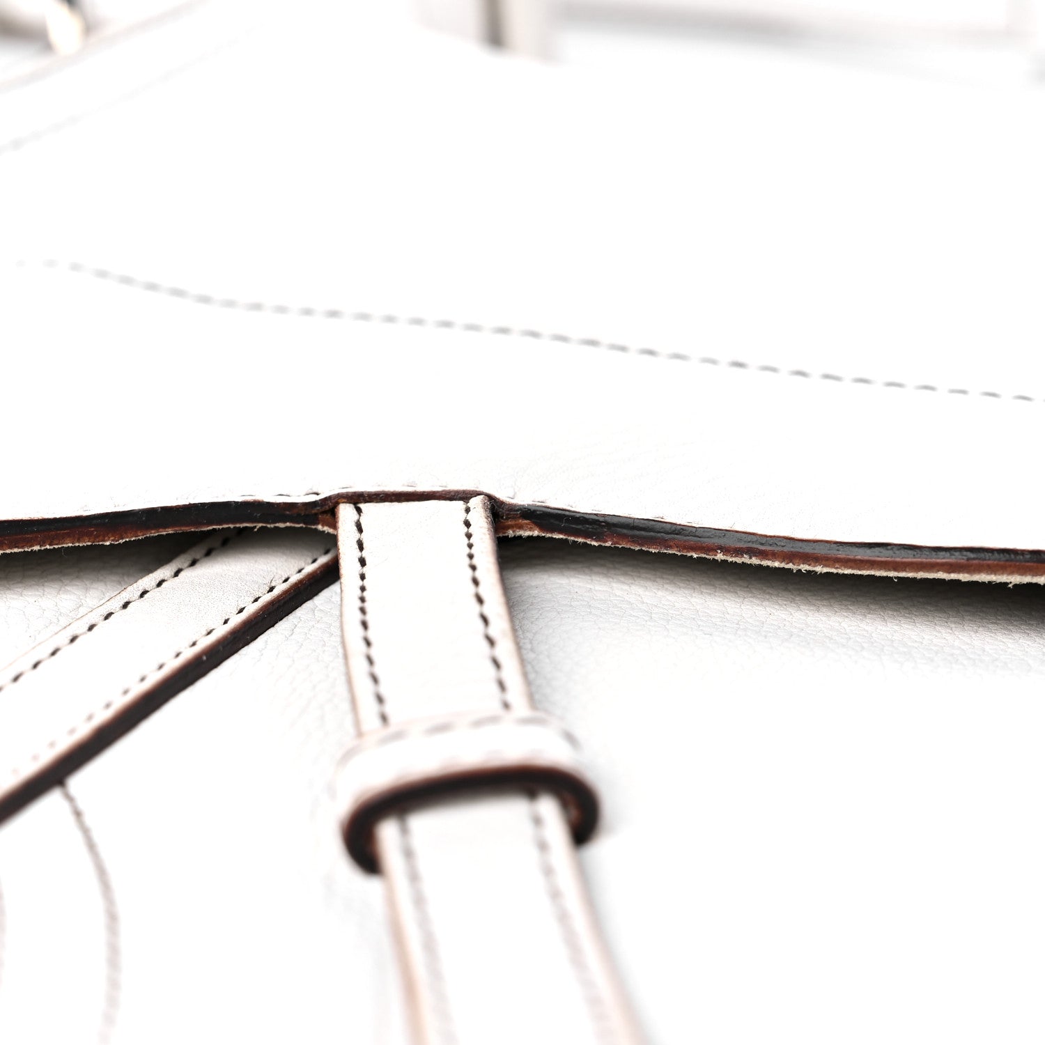 Christian Dior Calfskin Baudrier Saddle Bag White 13 of 16