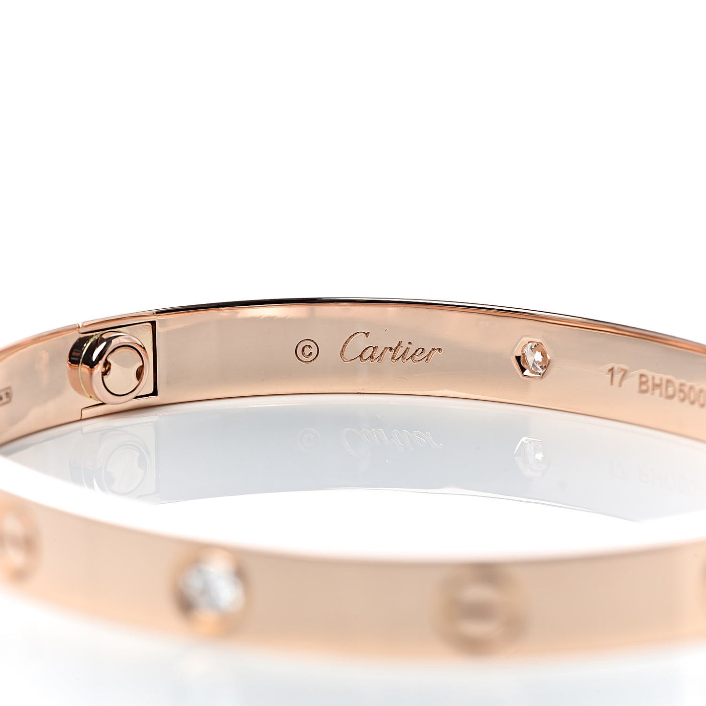 18K Pink Gold 4 Diamond LOVE Bracelet 17