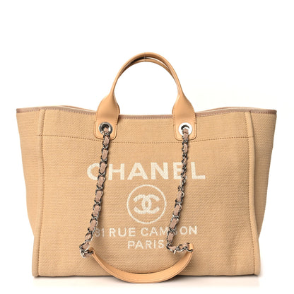 Chanel Mixed Fibers Medium Deauville Tote Beige 1 of 12