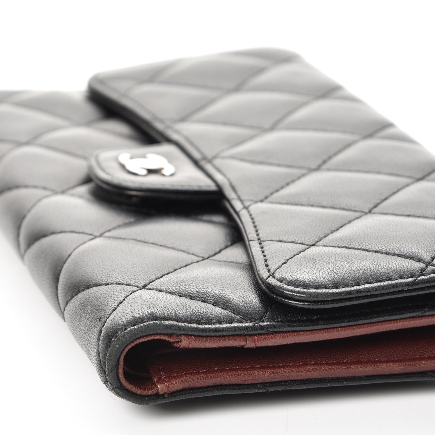 Chanel Lambskin Quilted Large Flap Wallet Black 12 of 14