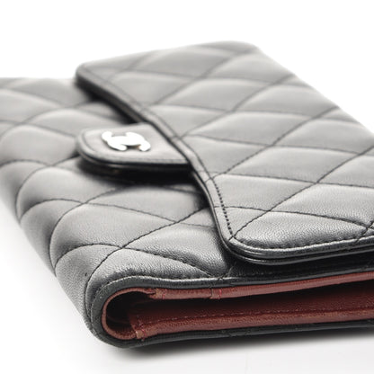 Chanel Lambskin Quilted Large Flap Wallet Black 12 of 14
