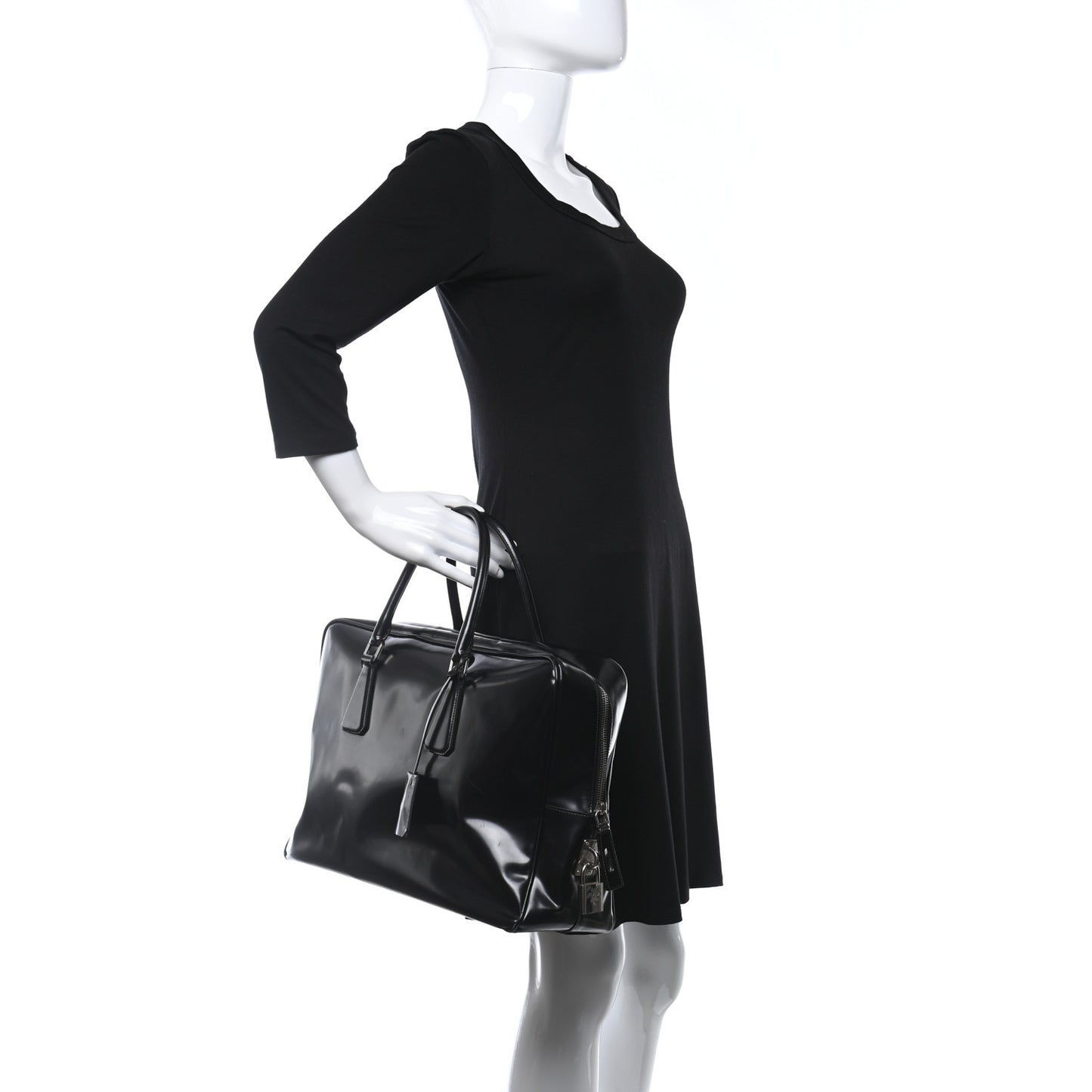 Spazzolato Large Zip Around Briefcase Black