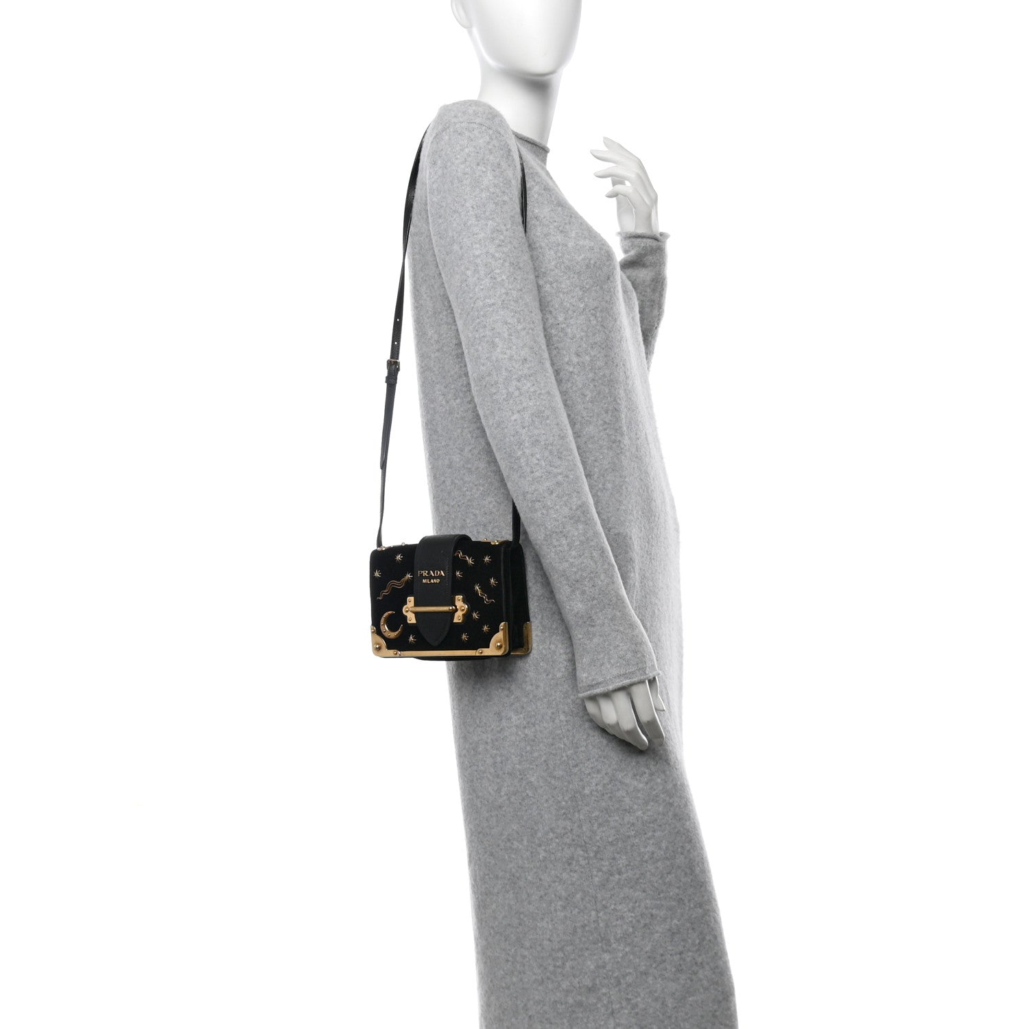 Prada Velvet Cahier Astrology Bag Black 2 of 12