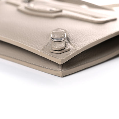 Balenciaga Grained Calfskin Neo Classic Aged Silver Multipouch with Strap Taupe 9 of 9