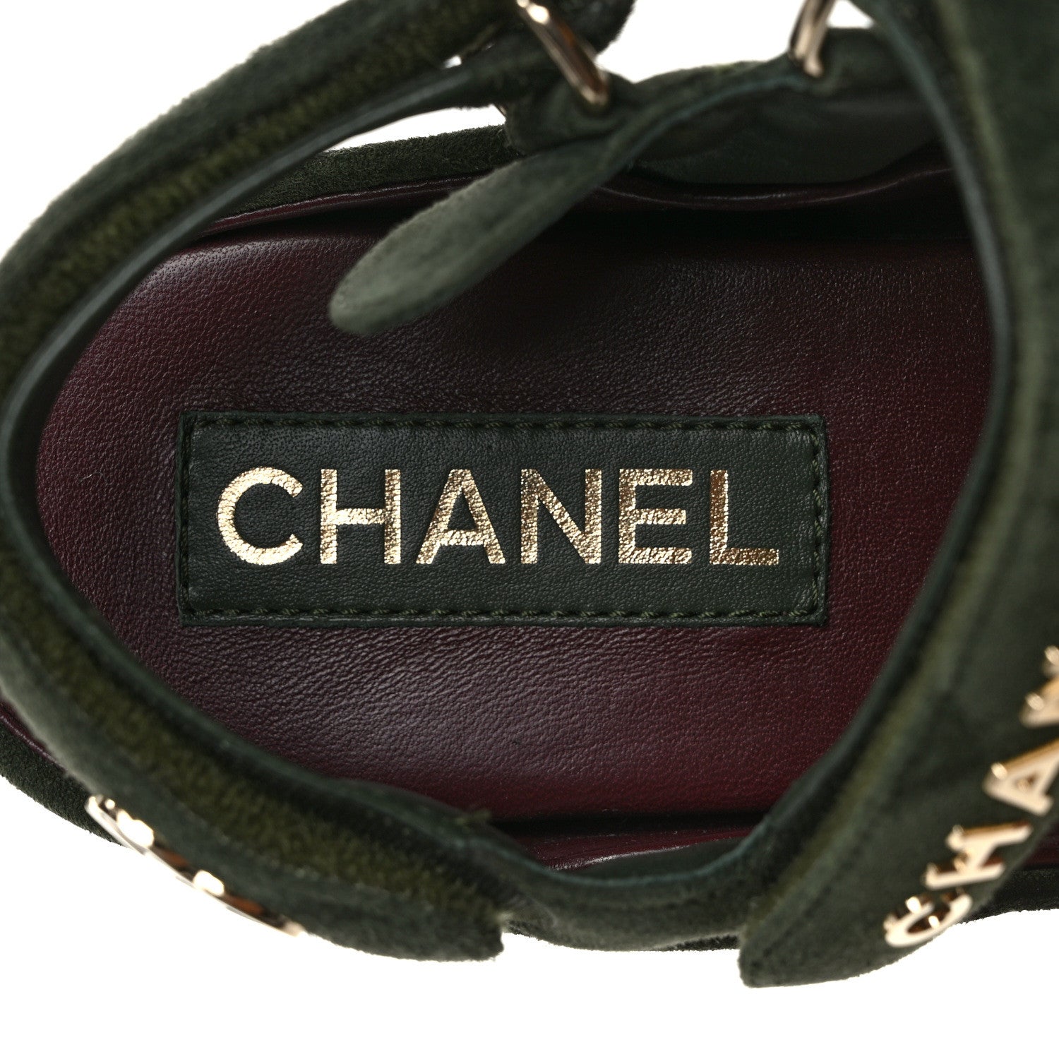 Chanel Suede Quilted Platform Sandals 38 Green 7 of 8
