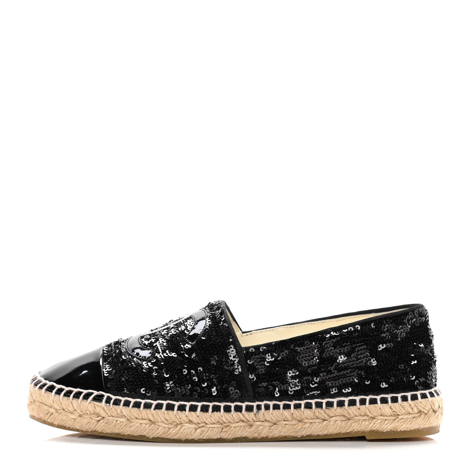 Chanel Patent Sequin CC Espadrilles 41 Black 1 of 13