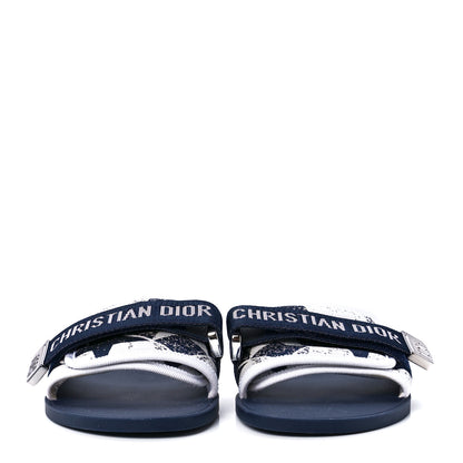 Christian Dior Technical Fabric Dio(r)evolution Slide Sandals 38 Deep Blue 2 of 8