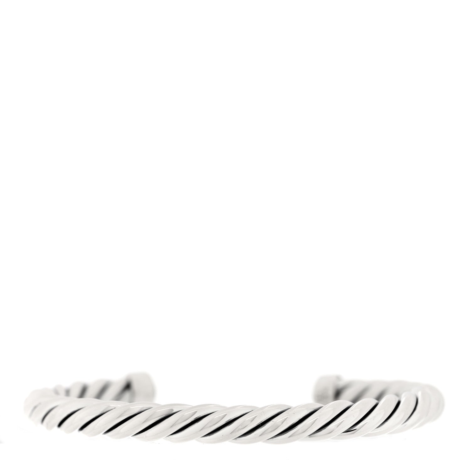 David Yurman Sterling Silver Black Onyx 6mm Cable Classic Cuff Bracelet 2 of 3